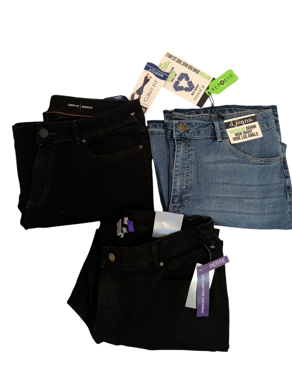 Retail $100+ Bundle 3 NWT Size 16 Jean Pants Lee Catherines D.Jeans